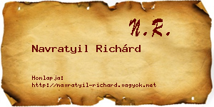 Navratyil Richárd névjegykártya