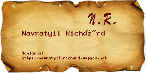 Navratyil Richárd névjegykártya